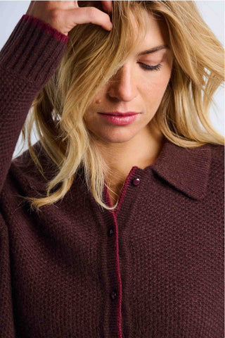 Honeycomb Cardi - Chocolate