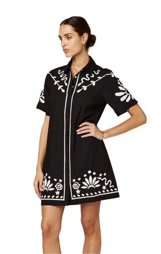Cleobella Riya Mini Dress - Black/Ivory