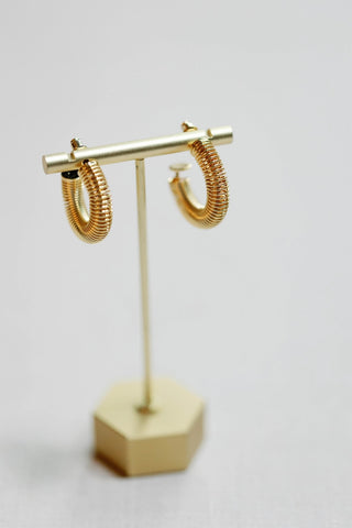 Gold Coil Minimalist Statement Hoop Earrings