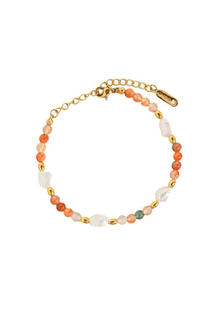 18k Non-Tarnish Bohemian Stone And Bead Bracelet - Jolin-Rose Bracelets Flanerie Monkee's of The Woodlands