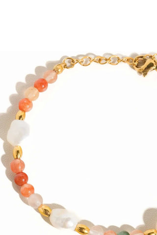 18k Non-Tarnish Bohemian Stone And Bead Bracelet - Jolin-Rose Bracelets Flanerie Monkee's of The Woodlands
