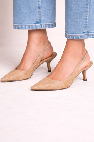 Bianka Slingback Pump - Buff Tan Raffia Heels Sam Edelman Monkee's of The Woodlands