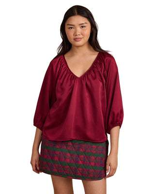Double A Beatrice Top - Beet Red