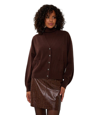 Esqualo Oversized Cardigan - Chocolate Brown