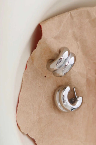 Emma Non-Tarnish Double C-Hoop Earring - Silver Earrings Flanerie Monkee's of The Woodlands