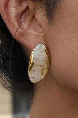 MaéLie 18k Gold Non-Tarnish Resin Drop Earrings - Yellow Gold Earrings Flanerie Monkee's of The Woodlands
