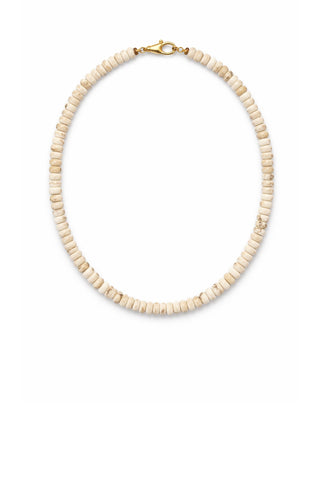 Rondelle Gemstone Layering Necklace 18” - Cream Jewelry Virtue Monkee's of The Woodlands