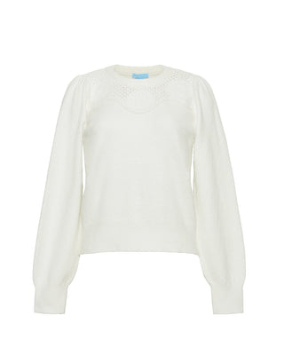 Scalloped Crewneck Sweater