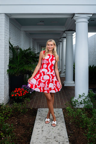 Sea Stripe Square Neck Dress - Seaside Print