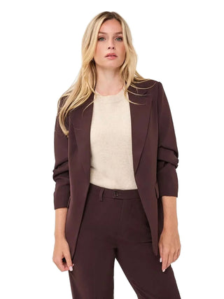 3/4 Sleeve Blazer - Merlot Jackets Esqualo Monkee's of The Woodlands