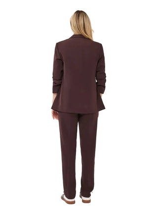 3/4 Sleeve Blazer - Merlot Jackets Esqualo Monkee's of The Woodlands