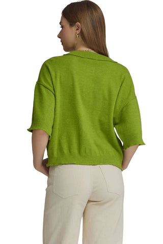 3/4 Sleeve Top - Pea Green Tops entro Monkee's of The Woodlands
