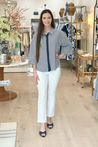 3/4 Sleeve Top - Navy Tops entro Monkee's of The Woodlands