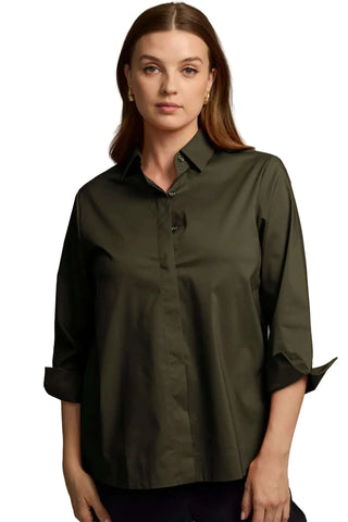 3/4 Sleeve Xena Top - Oregano Tops Hinson Wu Monkee's of The Woodlands