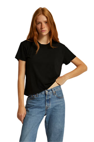 Cotton Boxy Crew Tee - Black