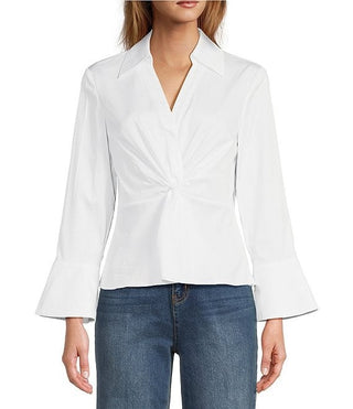 Paige Twist Front Shirt - White