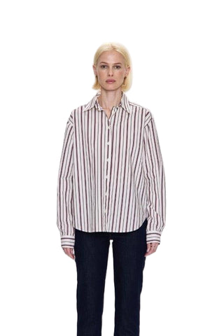 Pistola Finlay Button Up - Claret Stripe