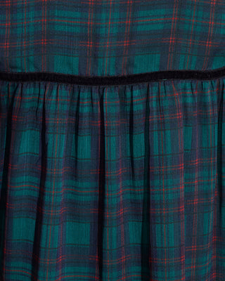 Bow Long-Sleeve Top - Evergreen Tartan