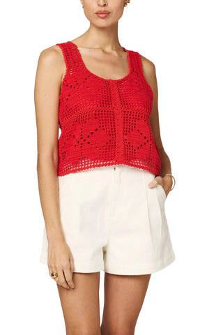 Miyuki Crochet Top - Poppy Red