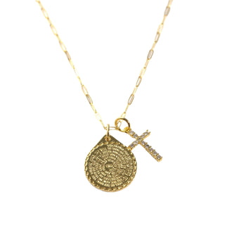 Lord's Prayer Medallion Chain with Cross
