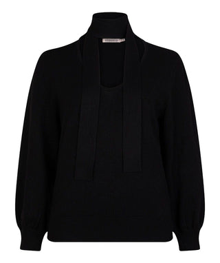 Scarf Knit Sweater - Black