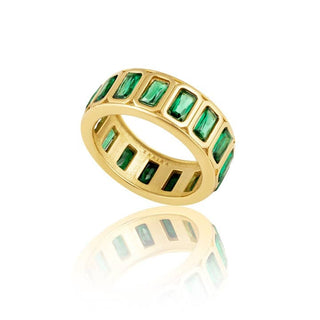 Peyton Emerald Band Ring - Size 8
