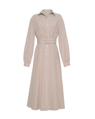 Eliza Midi Shirtdress - Rust Stripe