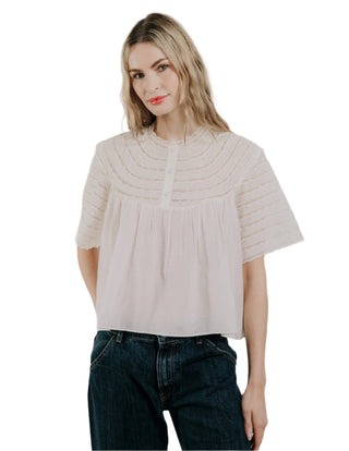 Love The Label Katrina Top in White. Lace Eyelet Blouse
