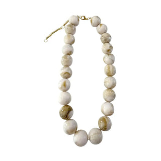 Carter Chunky Beaded Necklace - Cream - Cream