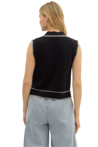 Sleeveless Knit Top - Black