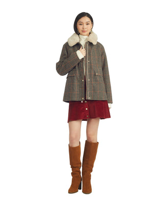Draper James Mini Check Cropped Barn Jacket