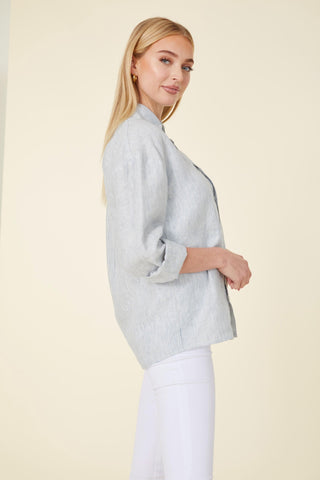 Striped Long Sleeve Shirt - Blue/White
