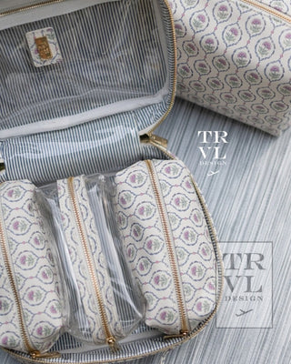 Luxe Trvl2 Cosmetic Toiletry Case - Antibes with Navy