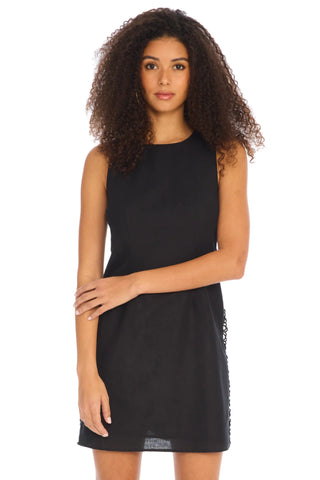 Allison New York Aimee Dress. Black Linen Shift Dress