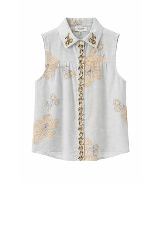 Addison Tank - Pale Blue Floral Tops Allison New York Monkee's of The Woodlands
