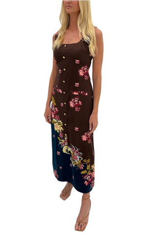 Anna Cate Miriam Midi Dress - Chocolate Floral