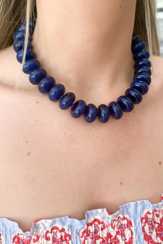 Bailey Chunky Beaded Necklace - Brown
