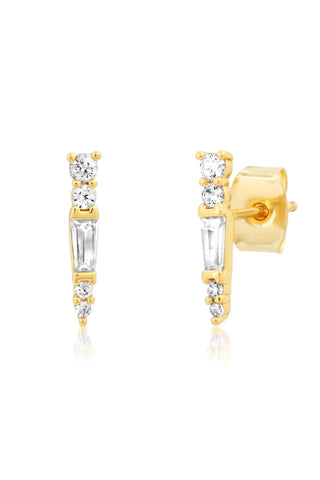 Baquette & Round Cz Spike Studs Earrings Tai Rittichai Monkee's of The Woodlands
