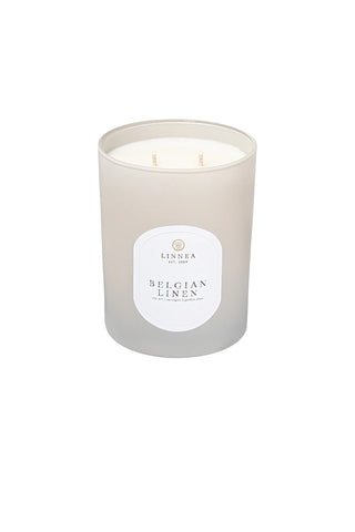 Belgian Linen 2-Wick Candle Giftable Linnea Monkee's of The Woodlands