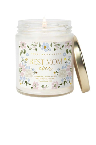 Best Mom Ever 9 oz Soy Candle Candles & Matches Sweet Water Decor Monkee's of The Woodlands