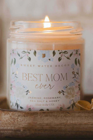 Best Mom Ever 9 oz Soy Candle Candles & Matches Sweet Water Decor Monkee's of The Woodlands