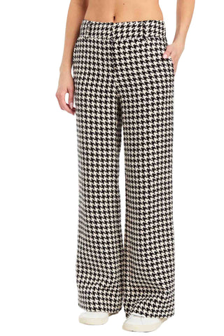 Drew Breigh Pants Black & White. Black and white houndstooth wide-leg pants