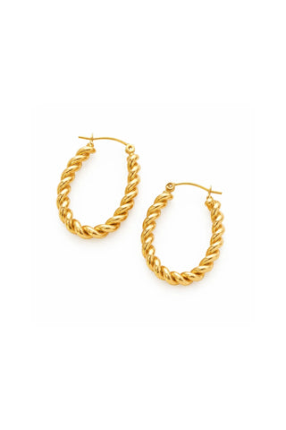 Brook Gold Non-Tarnish Braided Hoop Earring - Yellow Gold Earrings Flanerie Monkee's of The Woodlands