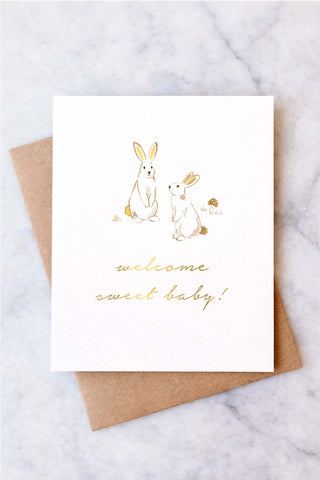 Bunnies Baby Greeting Card Giftable Abigail Jayne Design Monkee's of The Woodlands