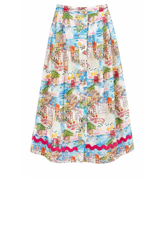 Colorful skirt with a pattern on a white background