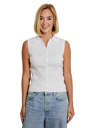 Button Front Tank With Collar Tops Design History Monkee's of The Woodlands