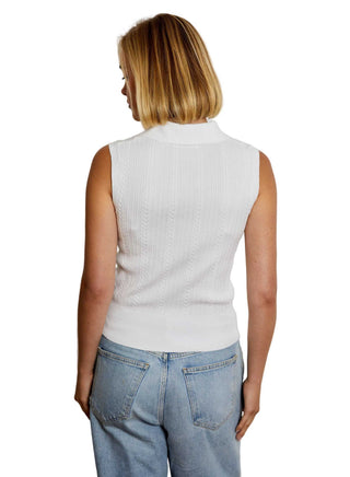 Button Front Tank With Collar Tops Design History Monkee's of The Woodlands