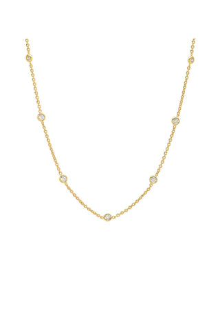 Simple chain with bezel set cubic zirconia