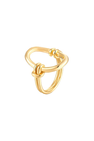 Yellow Gold Open Circle Statement Ring 