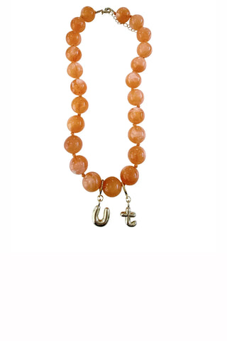 UT Campus Game Day Orange Bubble Letter Beaded Necklace